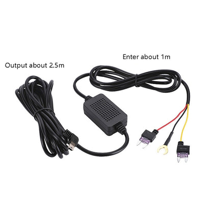 H516 Recording Step-down Line Shrinkage Video Car Charger Line Parking Monitoring Three-Core Power Cord, Model: Without Fuse(Micro Straight) - In Car by buy2fix | Online Shopping UK | buy2fix