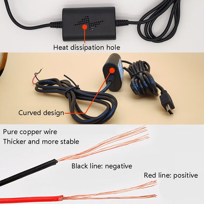 2 PCS Car OBD Low-Voltage Protection Parking Monitor Power Cord 12V Turn 5V 2.5A Step-down Line, Specification: Mini Straight - In Car by buy2fix | Online Shopping UK | buy2fix