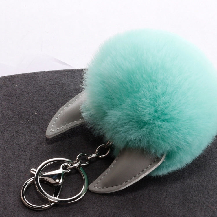 3 PCS Cartoon Croissant Hair Ball Keychain Pendant Bag Car Pendant(Grey) - Key Rings by buy2fix | Online Shopping UK | buy2fix