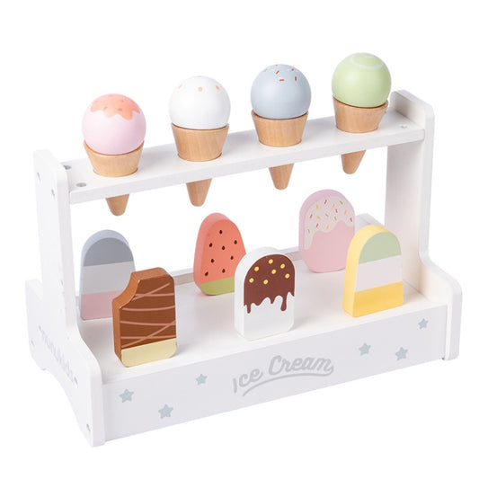 NUNUKIDS Wooden Simulation Ice Cream Toy Set Children Pretend Play Toy Building Blocks - Pretend Play Toys by buy2fix | Online Shopping UK | buy2fix