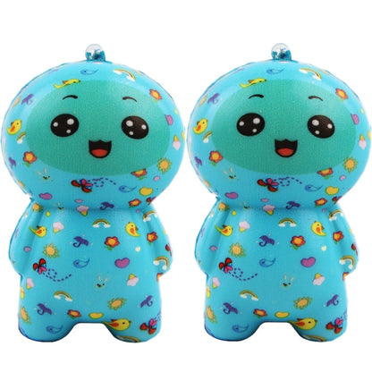 2 PCS TTPU1252 Color-Printed Smiley Face Doll Slow Rebound Decompression Toy(Blue) - Squeeze Toys by buy2fix | Online Shopping UK | buy2fix