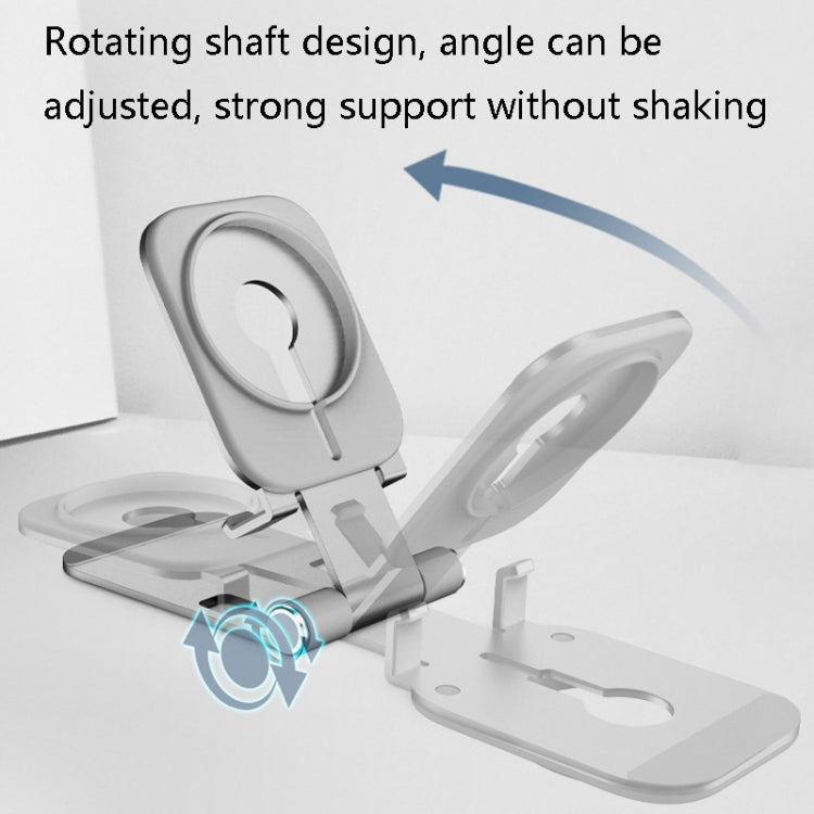 Magsafe Wireless Charging Stand Aluminum Alloy Folding Desktop Live Bracket(Silver) - Desktop Holder by buy2fix | Online Shopping UK | buy2fix