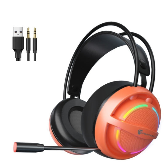 PANTSAN PSH-100 USB Wired Gaming Earphone Headset with Microphone, Colour: 3.5mm Orange - Multimedia Headset by PANTSAN | Online Shopping UK | buy2fix