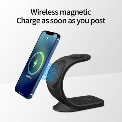 OJD-83 3 in 1 Magnetic Suction Vertical Bracket Wireless Charger for Mobile Phone & iWatch & AirPods(White) - Apple Accessories by buy2fix | Online Shopping UK | buy2fix