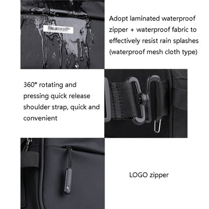 Rhinowalk X21921 2.5L Waterproof Bicycle Front Hanging Bag, Colour: Water Repellent (Matt Black) - Bicycle Bags by Rhinowalk | Online Shopping UK | buy2fix