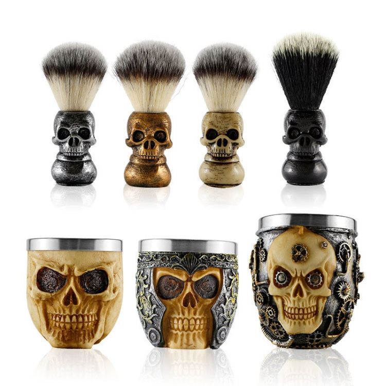 Skull Cleansing Shaving and Foaming Tools, Color Classification: Beard Brush Silver - Hair Trimmer by buy2fix | Online Shopping UK | buy2fix