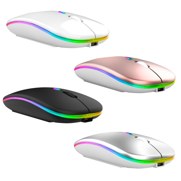 C7002 2400DPI 4 Keys Colorful Luminous Wireless Mouse, Color: 2.4G Silver Gray - Wireless Mice by buy2fix | Online Shopping UK | buy2fix