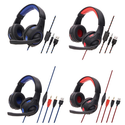 Soyto SY885MV Luminous Gaming Computer Headset For PC (Black Red) - Multimedia Headset by Soyto | Online Shopping UK | buy2fix