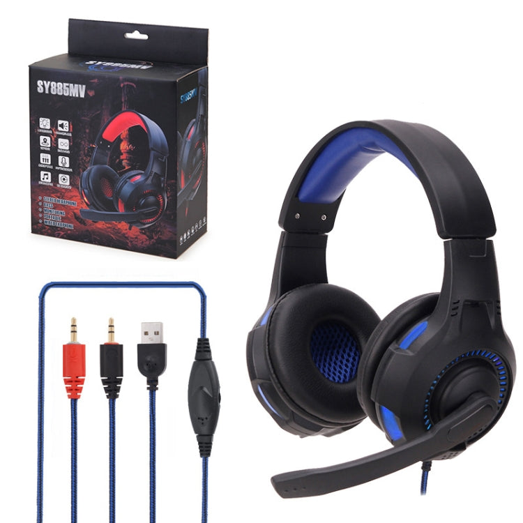 Soyto SY885MV Luminous Gaming Computer Headset For PC (Black Red) - Multimedia Headset by Soyto | Online Shopping UK | buy2fix
