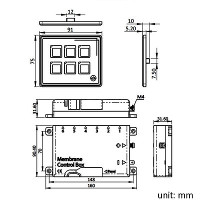 SP5106 RV Yacht Modified 5mm Film Touch 6-Bit Panel Switch - In Car by buy2fix | Online Shopping UK | buy2fix