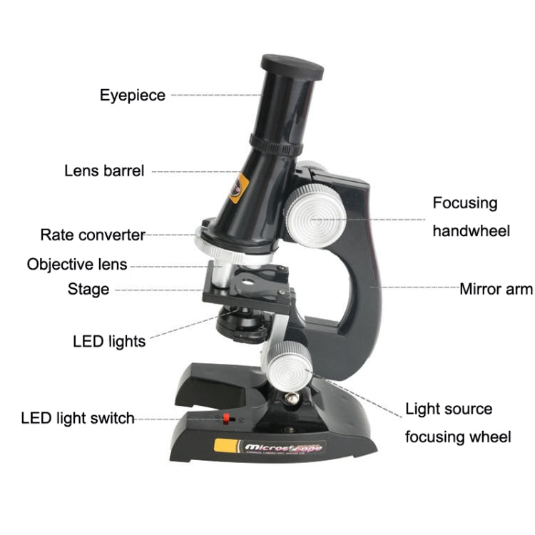 C2119 Children Early Education HD 450X Microscope Toy(Black) - Consumer Electronics by buy2fix | Online Shopping UK | buy2fix