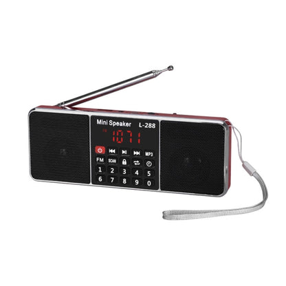 L-288FM Dual Speaker Radio MP3 Player Support TF Card/U Disk with LED Display(Red) - Consumer Electronics by buy2fix | Online Shopping UK | buy2fix