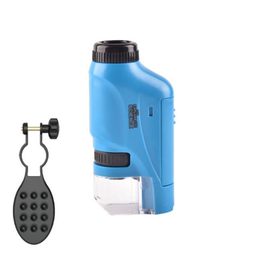 Children Handheld Portable Laboratory Equipment Microscope Toys, Colour: Lite + Bracket (Blue) - Consumer Electronics by buy2fix | Online Shopping UK | buy2fix