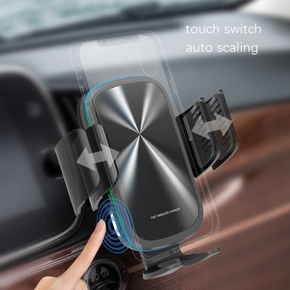 Car Outlet Wireless Charge Smart Sensing Open Mobile Phone Frame(Ordinary Mirror+Wire+Air Clip+Suction Cup Bracket ) - In Car by buy2fix | Online Shopping UK | buy2fix