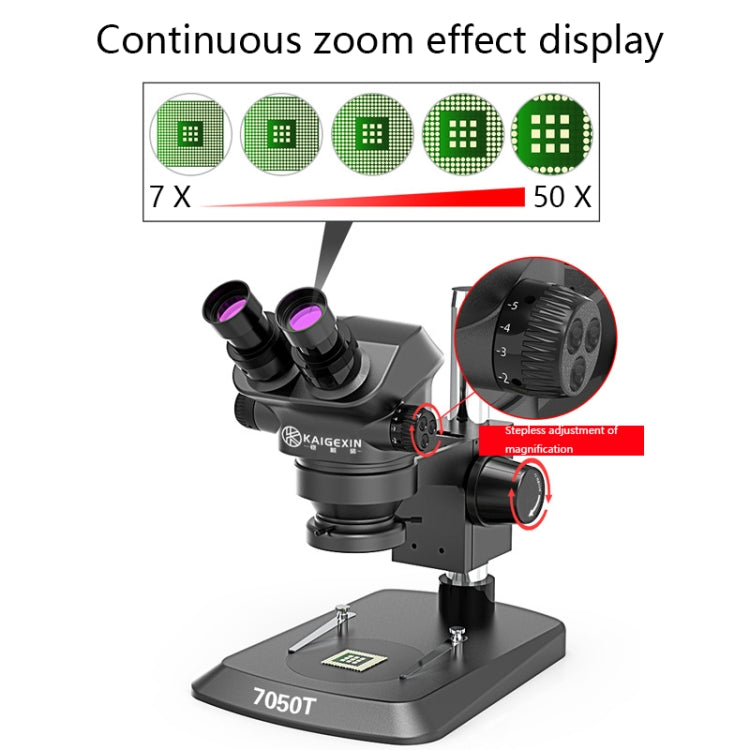 KAIGEXIN 7-50X High-definition Binocular Continuous Zoom Microscope(7050T) - Consumer Electronics by KAIGEXIN | Online Shopping UK | buy2fix