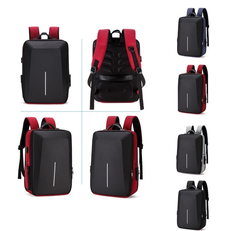 Hard Shell Backpack Alloy Frame Anti-Theft Computer Bag For Men, Color: 8003 Red - Backpack by buy2fix | Online Shopping UK | buy2fix