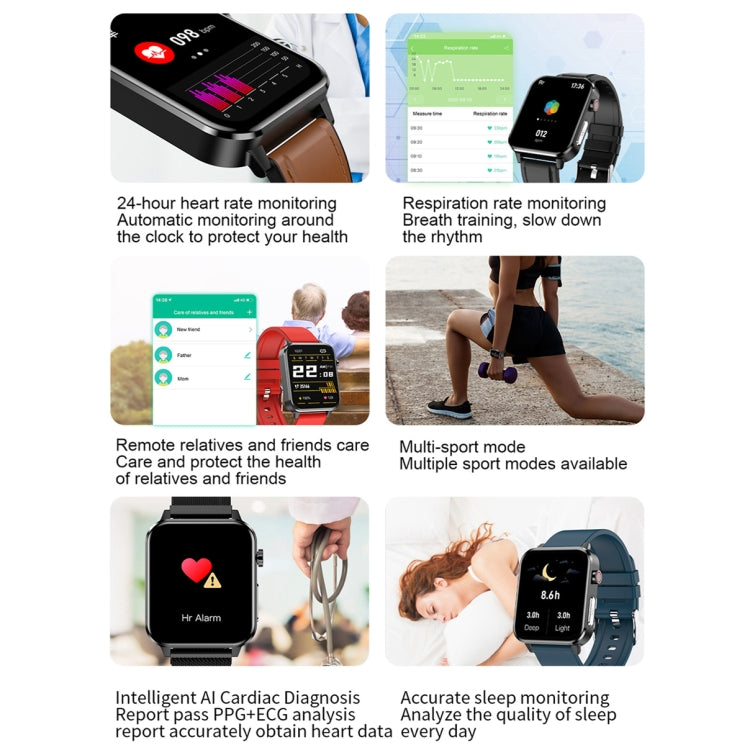 LOANIY E86 1.7 Inch Heart Rate Monitoring Smart Bluetooth Watch, Color: Blue - Smart Watches by LOANIY | Online Shopping UK | buy2fix