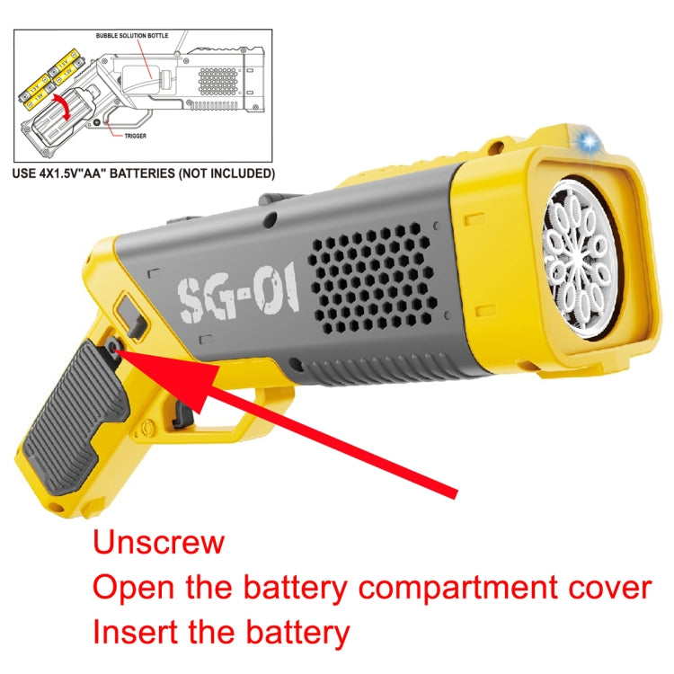 10 Holes Electric Light Fully Automatically Handheld Bubble Machine(Yellow) - Toy Sports by buy2fix | Online Shopping UK | buy2fix