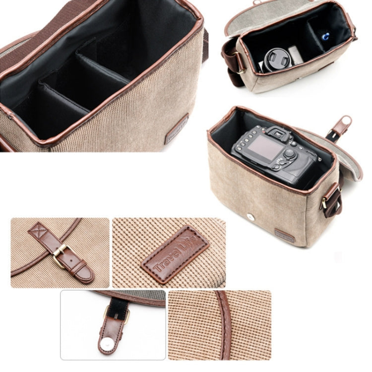 Casual SLR Camera Canvas Crossbody Bag(Khaki) - Camera Accessories by buy2fix | Online Shopping UK | buy2fix