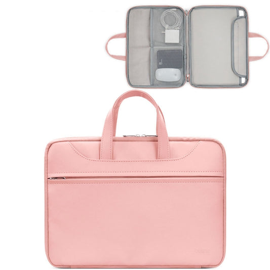 Baona BN-Q006 PU Leather Full Opening Laptop Handbag For 15/15.6/16 inches(Pink) - 15.6 - 17 inch by Baona | Online Shopping UK | buy2fix