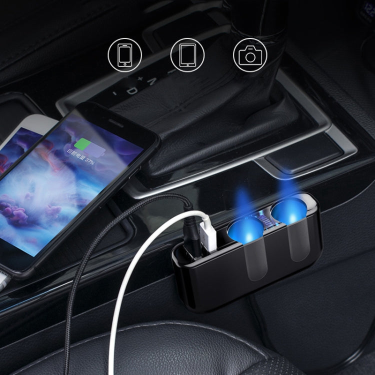 SHUNWEI Car Cigarette Lighter Charger 12/24V USB Converts Socket, Style: 3 Holes 2 USB Voltage - Car Charger by SHUNWEI | Online Shopping UK | buy2fix