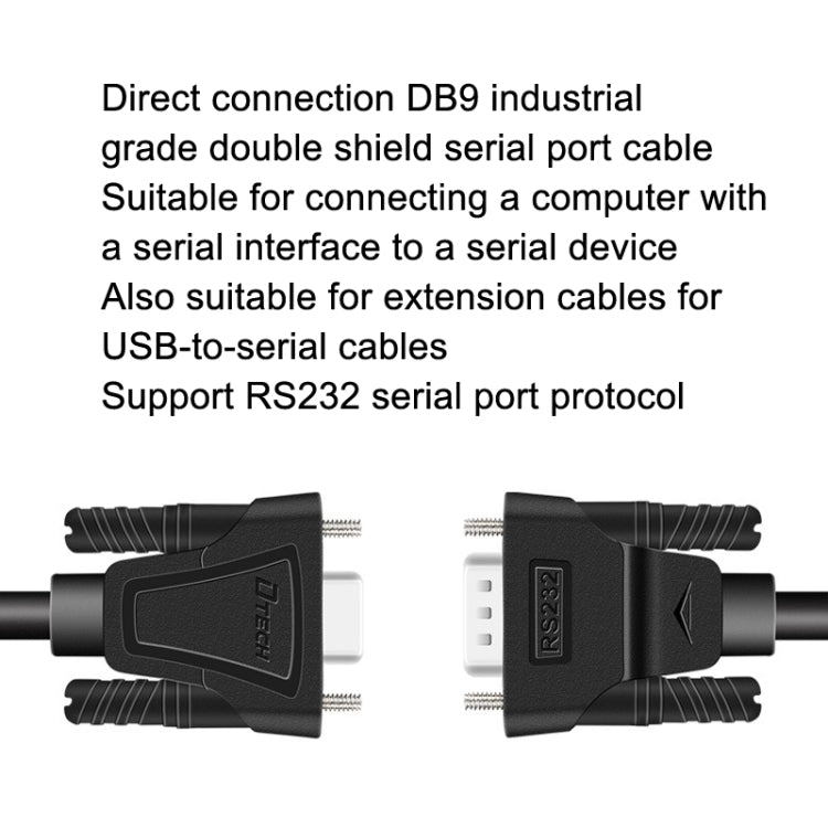 DTECH RS232 Serial Direct Line DB9 Extension Line Female to Female 2m - RS485 / RS232 Series by DTECH | Online Shopping UK | buy2fix