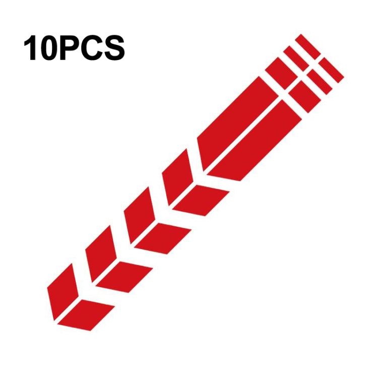 10 PCS Car Stripe Reflective Sticker Motorcycle Fender Arrow Stickers(Red) - In Car by buy2fix | Online Shopping UK | buy2fix