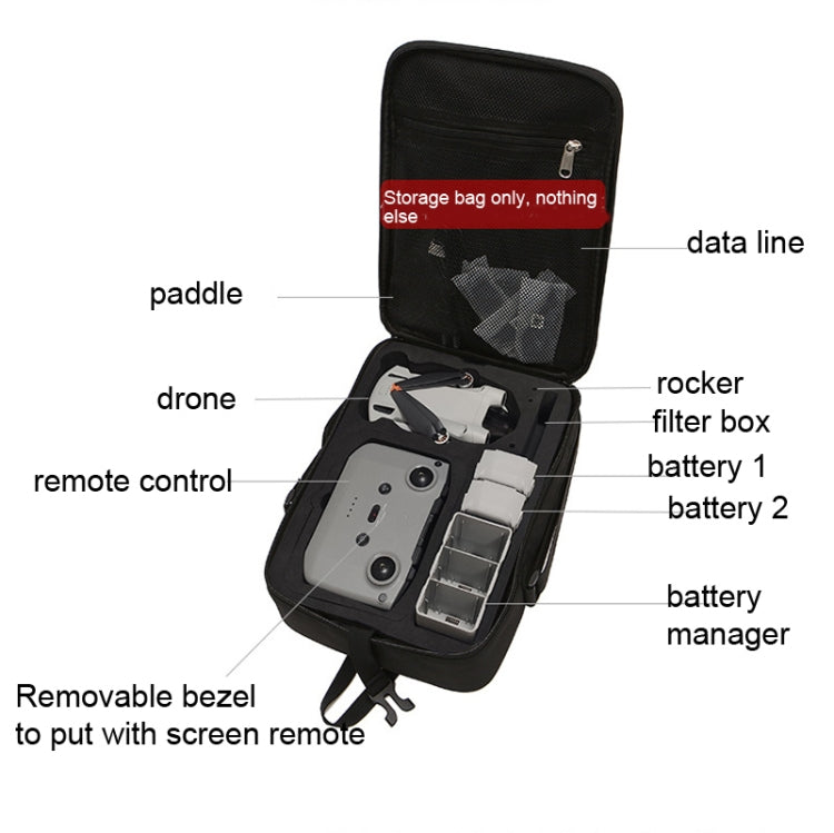 BKANO Storage Bag Shoulder Bag Messenger Bag Suitcase for DJI Mini 3 Pro(Black) - DJI & GoPro Accessories by BKANO | Online Shopping UK | buy2fix