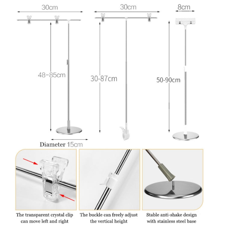 Photography Backdrop Stand Camera Photo Background Props,Style: T-type Clamp  87cm - Camera Accessories by buy2fix | Online Shopping UK | buy2fix