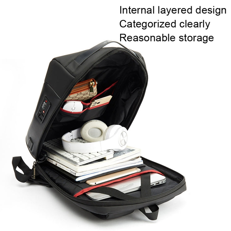 SKV B20430 Men Large Capacity Commute Computer Bag Business Casual Backpack(Black) - Backpack by SKV | Online Shopping UK | buy2fix