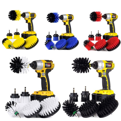 6 PCS / Set Electric Drill Head Car Tire Floor Crevice Cleaning Brush(Black) - In Car by buy2fix | Online Shopping UK | buy2fix