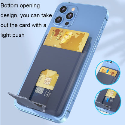 CY133H Silicone Magnetic Phone Holder with Card Holder Function(Peak Blue) - Hand-Sticking Bracket by buy2fix | Online Shopping UK | buy2fix