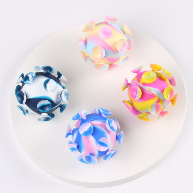 5 PCS Silicone Suction Cup Ball Decompression Toy(Mixed Blue) - Fidget Cube by buy2fix | Online Shopping UK | buy2fix