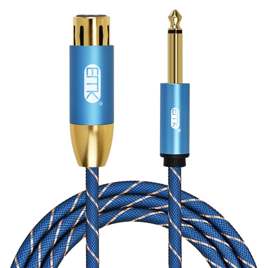 EMK KN603 2Pin 6.5mm Canon Line Balanced Audio Microphone Line,Cable Length: 0.5m(Blue) - Consumer Electronics by EMK | Online Shopping UK | buy2fix