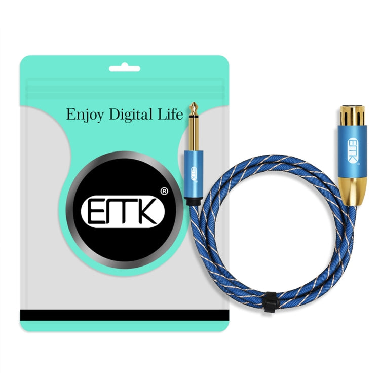 EMK KN603 2Pin 6.5mm Canon Line Balanced Audio Microphone Line,Cable Length: 1.5m(Blue) - Consumer Electronics by EMK | Online Shopping UK | buy2fix