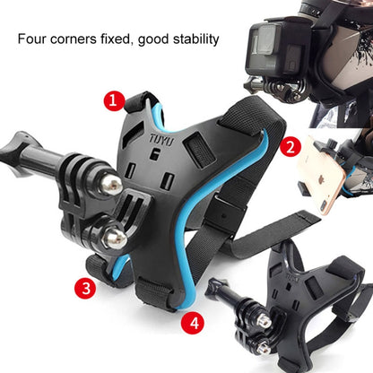 TUYU Motorcycle Helmet Chin Action Camera Mobile Phone Mounting Bracket Black Bracket - Helmet Mount by TUYU | Online Shopping UK | buy2fix