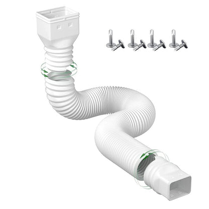 Downspout Extenders Telescoping Rain Gutter Drains(White) - Pipes & Fittings by buy2fix | Online Shopping UK | buy2fix