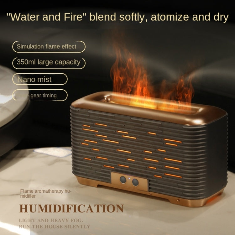 350ml Simulated Flame Aromatherapy Humidifier With Timing Function(Rose Gold) - Home & Garden by buy2fix | Online Shopping UK | buy2fix