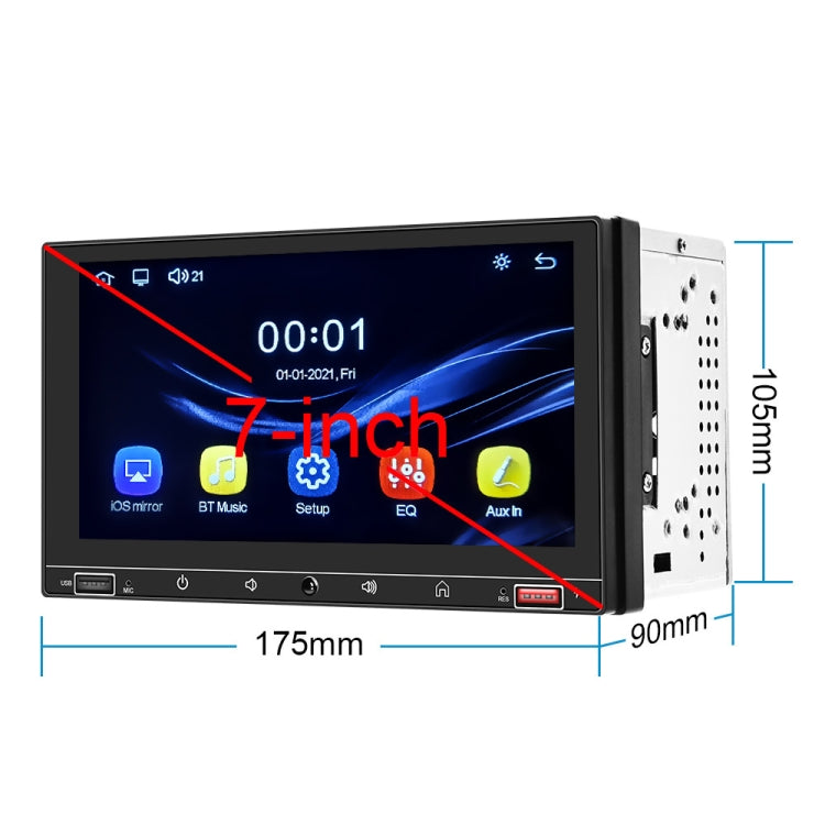 A2916 7 inch Dual-spindle Universal MP5 Car Carplay MP4 Player, Style: Standard+4 Light Camera - In Car by buy2fix | Online Shopping UK | buy2fix