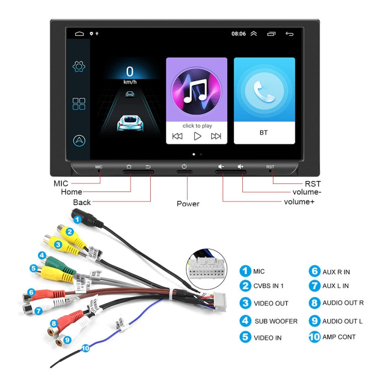 7 inch Carplay GPS Navigation Reverse Integrated Machine, Style: Standard+AHD Camera(1+16G) - In Car by buy2fix | Online Shopping UK | buy2fix