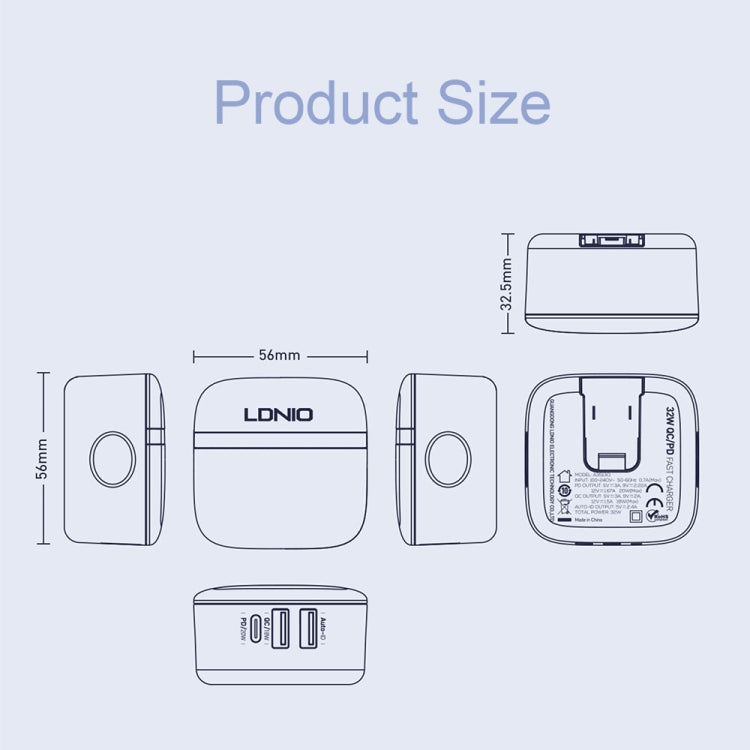 LDNIO A3513Q 32W QC3.0 3 USB Ports Phone Adapter US Plug with Micro USB Cable - Mobile Accessories by LDNIO | Online Shopping UK | buy2fix