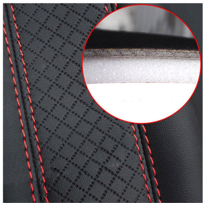 Fiber Leather Embossed Car Seat Belt Shoulder Cover Protector 6.5X23cm(Black Red) - In Car by buy2fix | Online Shopping UK | buy2fix