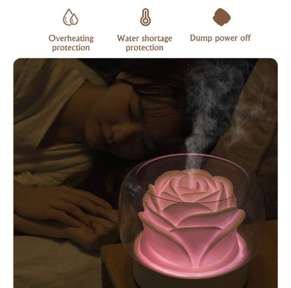 400ml Rose Aromatherapy Diffuser Timing Humidifier with Seven-color Light,CN Plug(White) - Home & Garden by buy2fix | Online Shopping UK | buy2fix