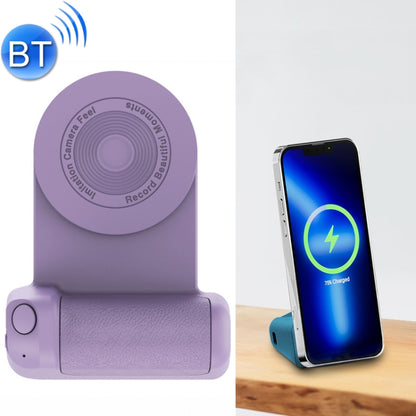 BBC-8 3 In1 Magnetic Absorption Wireless Charging Phone Stand Bluetooth Handheld Selfie Stick, Style: Upgrade Model(Purple) - Multifunction Charger by buy2fix | Online Shopping UK | buy2fix