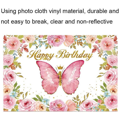 1.5m x 1m Butterfly Pattern Photography Backdrop Birthday Party Decoration Background Cloth(MDT09891) - Camera Accessories by buy2fix | Online Shopping UK | buy2fix