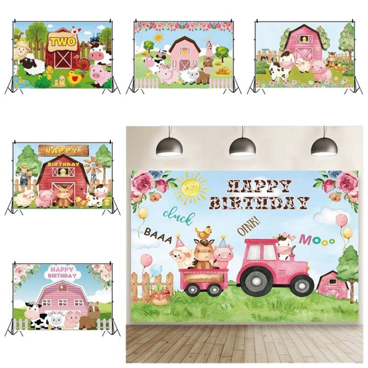 1.5m x 1m Cartoon Farm Animals Photography Backdrop Birthday Party Background Decoration(MDN11920) - Camera Accessories by buy2fix | Online Shopping UK | buy2fix