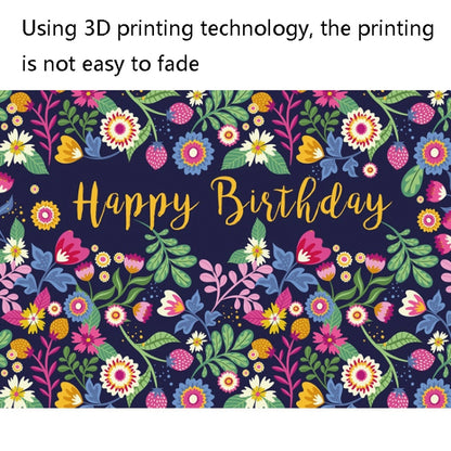 1.5m x 1m Flower Series Happy Birthday Party Photography Background Cloth(MSC00298) - Camera Accessories by buy2fix | Online Shopping UK | buy2fix