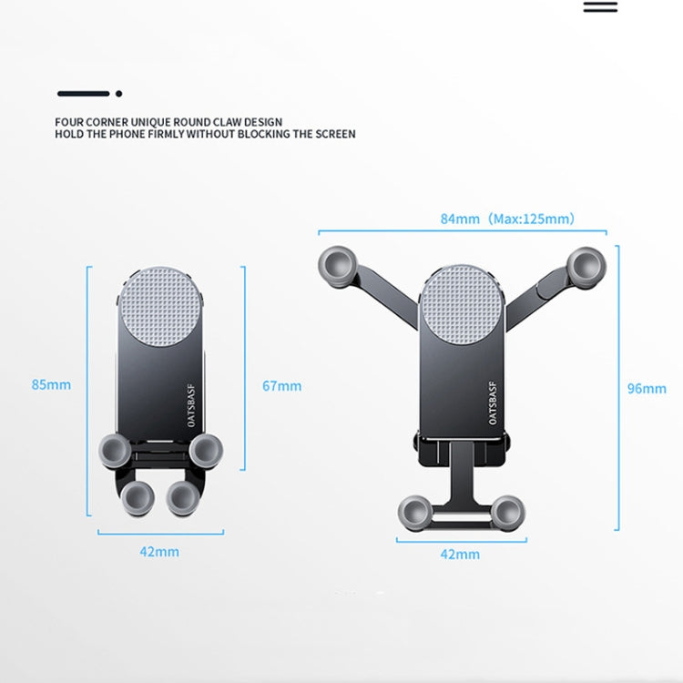 Oatsbasf Car Gravity Phone Holder For 4.7-6.9 Inch Phone,Spec: Paste Version Silver - In Car by Oatsbasf | Online Shopping UK | buy2fix