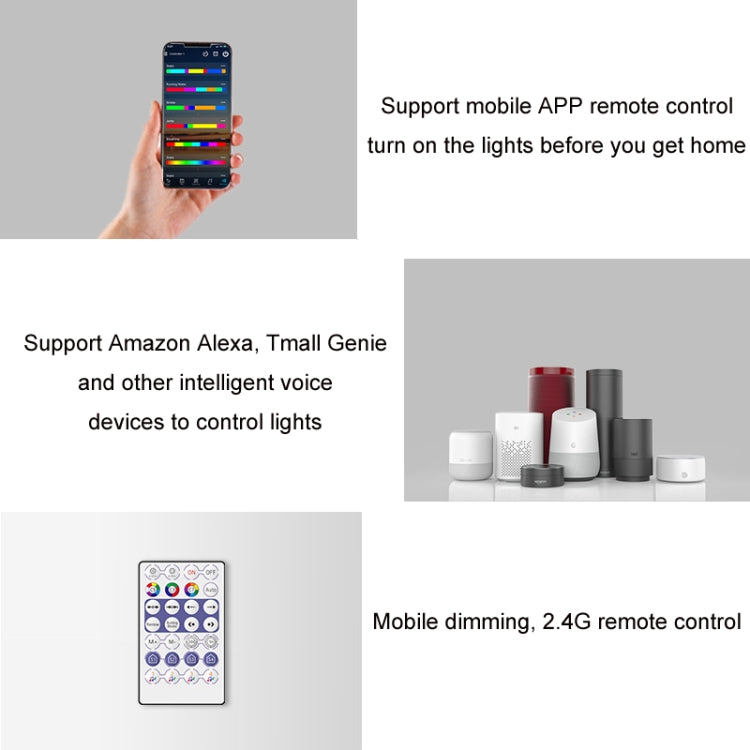 WIFI Wireless Symphony Light Bar Music Smart APP 2.4G Controller, Specification: Double Head - RGB Controller by buy2fix | Online Shopping UK | buy2fix