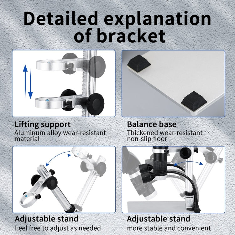 G1600 1-1600X Magnification 9 Inch Electron Microscope, Style: Without Battery AU Plug - Digital Microscope by buy2fix | Online Shopping UK | buy2fix